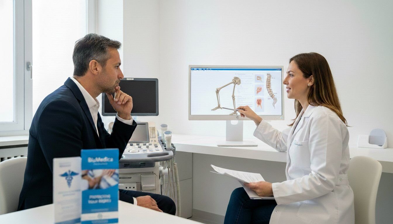 Medico legale durante una consulenza specialistica presso BluMedica a Sandrigo in provincia di Vicenza