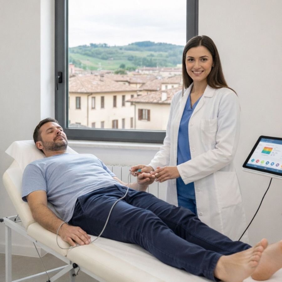 La precisione diagnostica richiede strumenti all'altezza. Presso il Poliambulatorio BluMedica di Sandrigo, eseguiamo la bioimpedenziometria (BIA) utilizzando tecnologie all'avanguardia per garantire risultati affidabili e dettagliati. La tecnica, basata sulla resistenza elettrica dei tessuti, permette di ottenere in pochi minuti un report completo su massa magra, grassa e metabolismo. Ciò che distingue il nostro servizio è l'interpretazione professionale dei dati: i nostri specialisti in medicina e nutrizione guidano il paziente nella lettura dei risultati, offrendo un supporto completo. La sede, moderna e accogliente, serve un vasto bacino d’utenza che include Thiene, Vicenza, Montecchio e Dueville. La bioimpedenziometria non è solo un test, ma una consulenza specialistica che mette la tecnologia al servizio del benessere individuale. Se cerchi un centro in provincia di Vicenza che unisca innovazione e approccio umano, BluMedica è la scelta ideale per monitorare la tua salute con rigore scientifico.