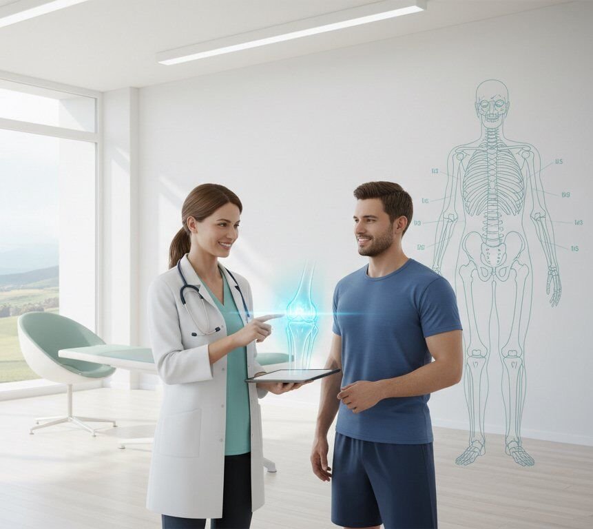 Specialista ortopedico durante visita a Sandrigo presso Poliambulatorio BluMedica Vicenza