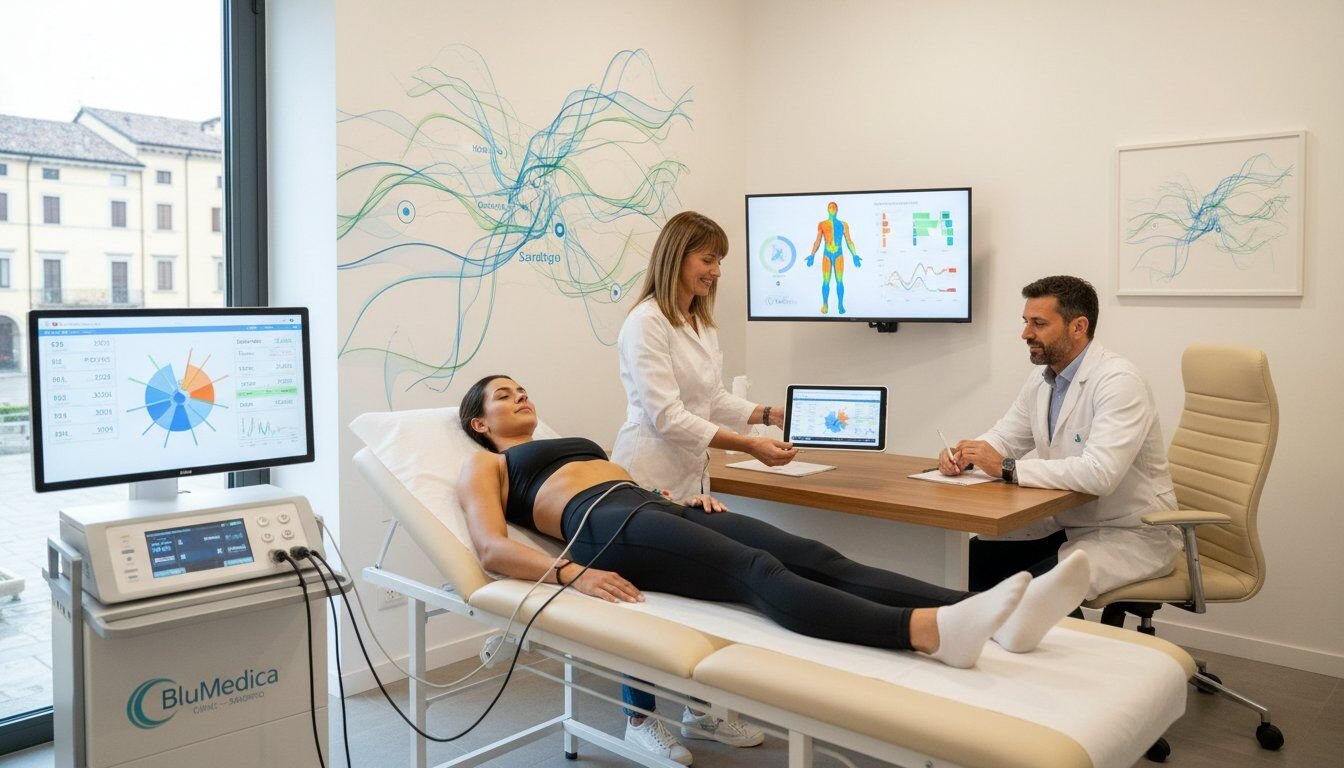 Nutrizione e Dietologia Iniziare un percorso nutrizionale senza conoscere la propria composizione corporea è come viaggiare senza bussola. Al Poliambulatorio BluMedica di Sandrigo, la bioimpedenziometria (BIA) è il pilastro su cui costruiamo programmi dietetici efficaci. Questo esame permette di distinguere tra la perdita di grasso e la perdita di liquidi o massa muscolare, garantendo che il dimagrimento sia sano e sostenibile. Grazie alla valutazione accurata di massa grassa e idratazione, i nostri nutrizionisti possono personalizzare ogni consiglio alimentare. BluMedica accoglie pazienti da Malo, Montecchio, Thiene e Dueville, offrendo un ambiente professionale e confortevole. Non limitarti a contare le calorie: scopri come risponde il tuo metabolismo. Con la BIA, ogni paziente riceve un supporto completo e basato su dati oggettivi, trasformando la dieta in un vero percorso di salute e consapevolezza corporea sotto la guida di esperti del settore.