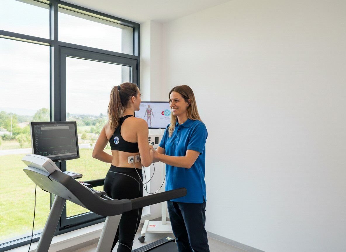 Esecuzione di ECG e test da sforzo per valutazione cardiovascolare sportiva